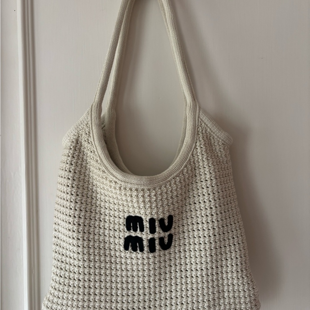 Ivory Knit Tote